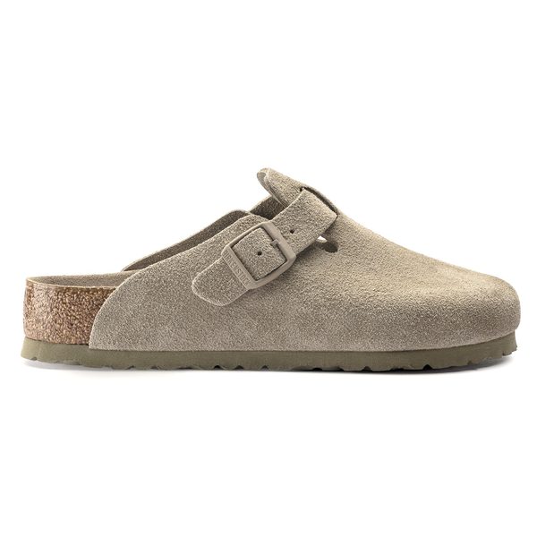 Birkenstock natikači Boston v barvi Faded Khaki regular z mehkim vložkom 1019054