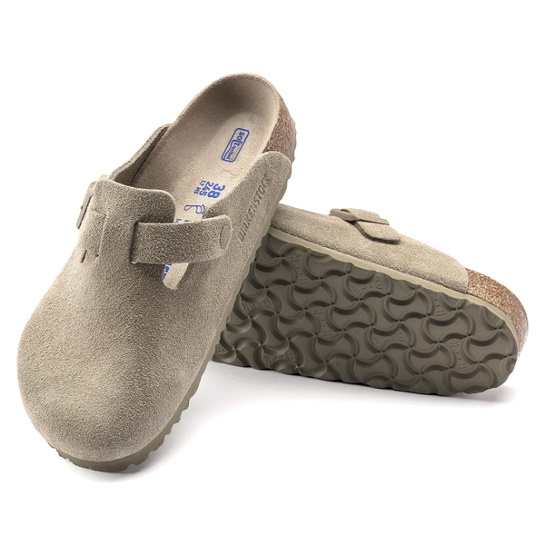 Birkenstock natikači Boston v barvi Faded Khaki regular z mehkim vložkom 1019054