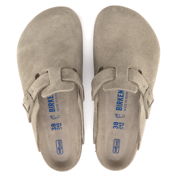 Birkenstock natikači Boston v barvi Faded Khaki regular z mehkim vložkom 1019054