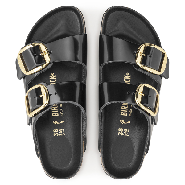 Birkenstock Arizona Big Buckle high shine črni regular 1021471