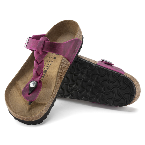 Birkenstock Gizeh Pleteni natikači v fuksija barvi 1023991