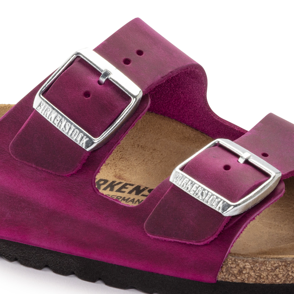 Birkenstock Arizona ženski natikač oljeno usnje v fuksija barvi regular 1024047