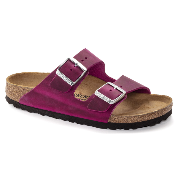 Birkenstock Arizona ženski natikač oljeno usnje v fuksija barvi regular 1024047