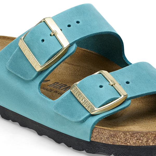 Birkenstock Arizona ženski natikač oljeno usnje v biscay bay barvi regular 1026590