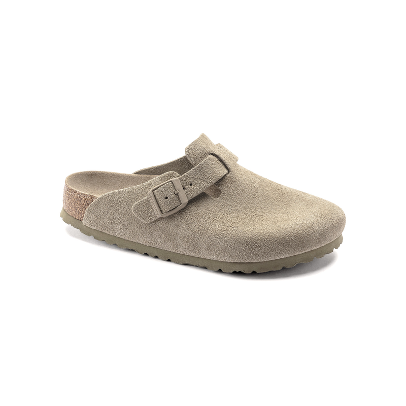 Birkenstock natikači Boston v barvi Faded Khaki regular z mehkim vložkom 1019054