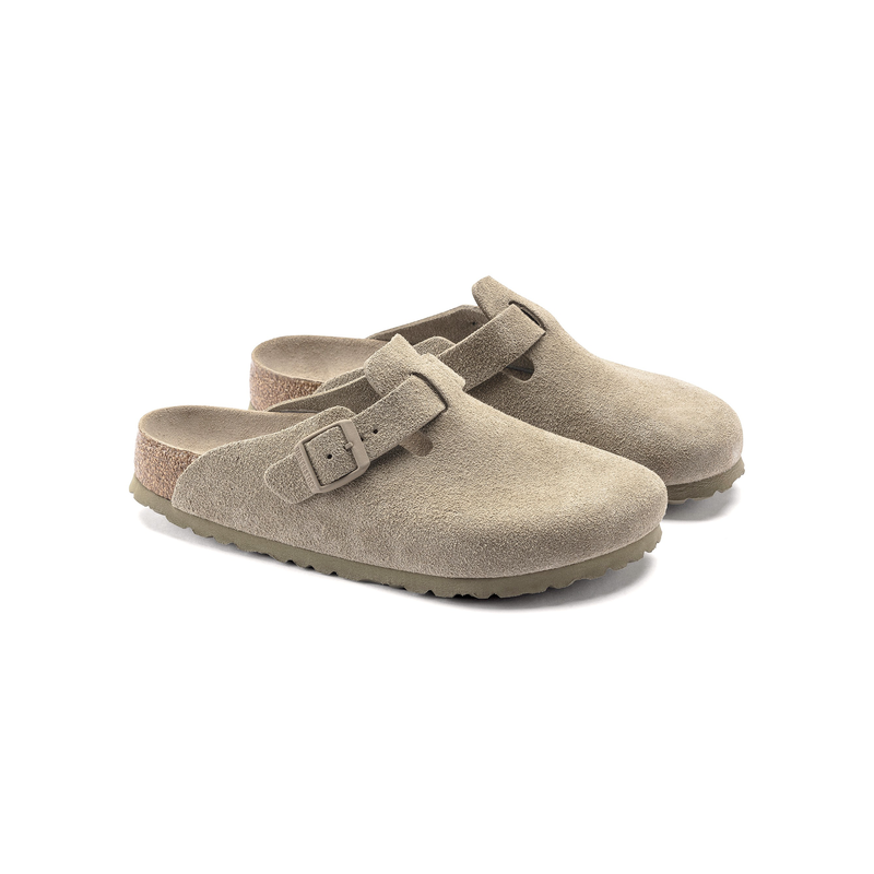 Birkenstock natikači Boston v barvi Faded Khaki regular z mehkim vložkom 1019054