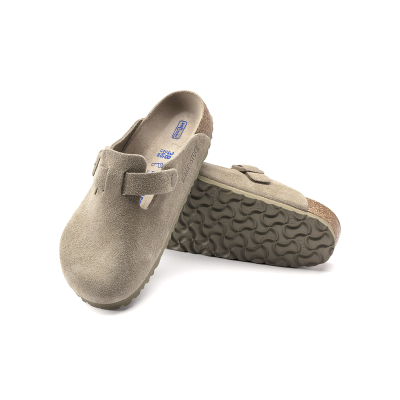 Birkenstock natikači Boston v barvi Faded Khaki regular z mehkim vložkom 1019054