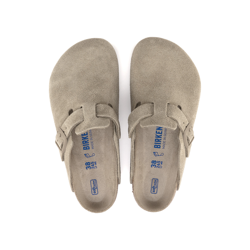 Birkenstock natikači Boston v barvi Faded Khaki regular z mehkim vložkom 1019054