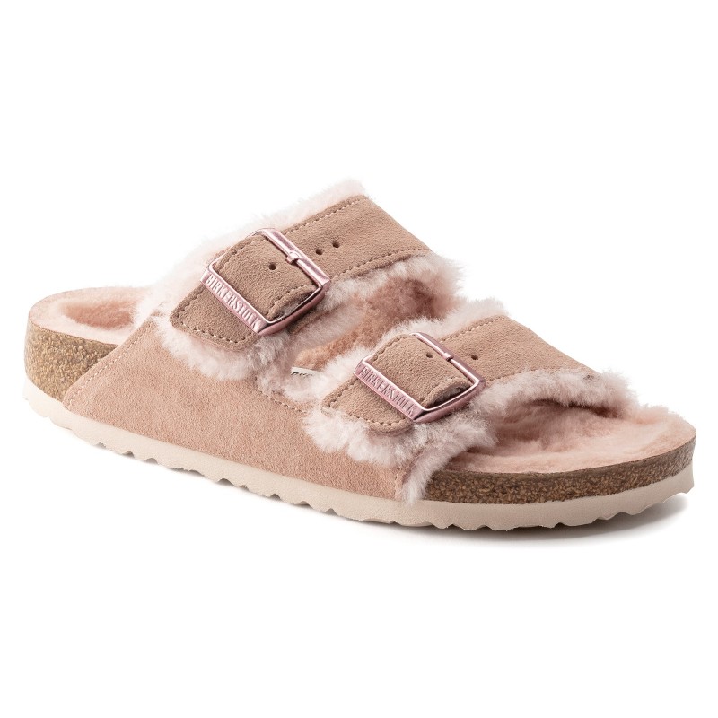 Birkenstock Arizona ženski natikači lammfell roza 1020411