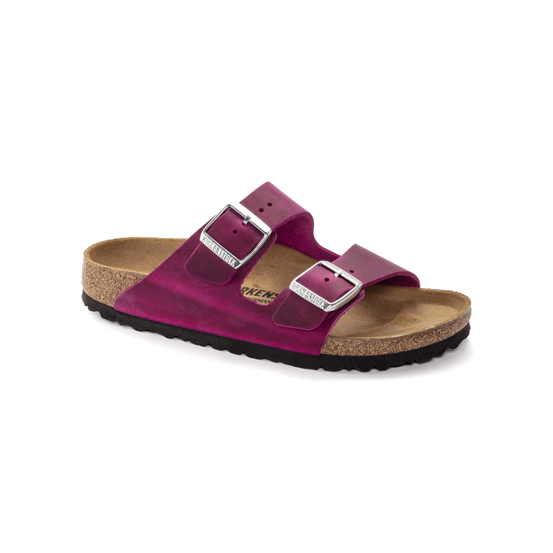 Birkenstock Arizona ženski natikač oljeno usnje v fuksija barvi regular 1024047