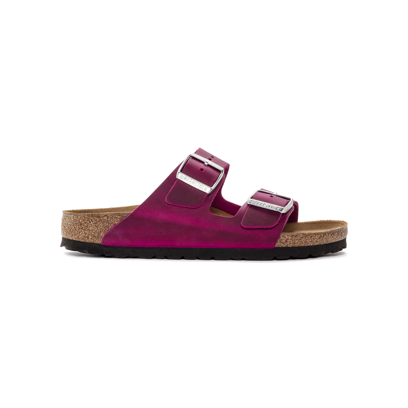 Birkenstock Arizona ženski natikač oljeno usnje v fuksija barvi regular 1024047