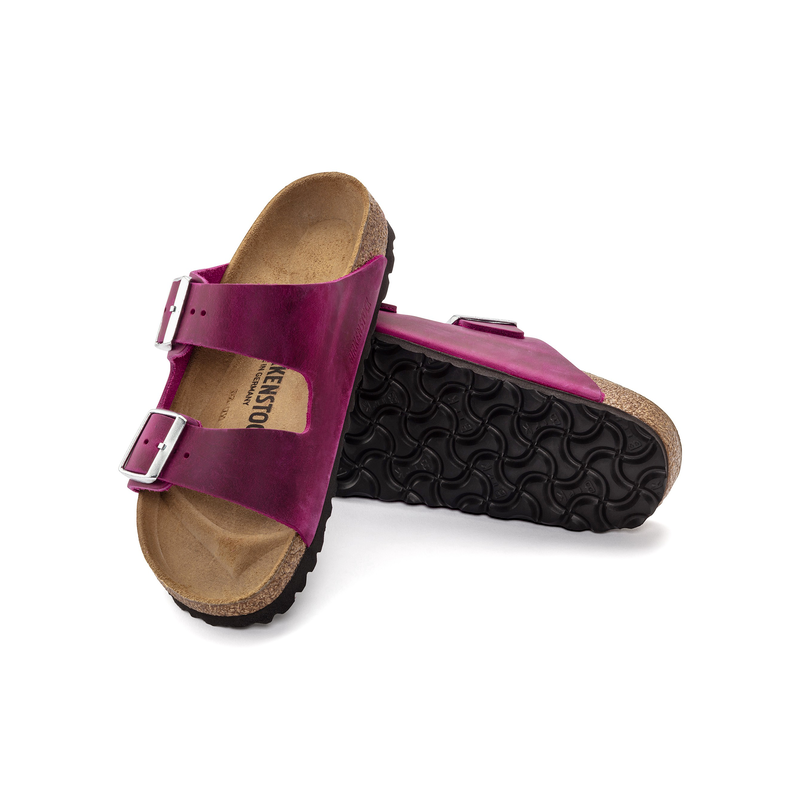 Birkenstock Arizona ženski natikač oljeno usnje v fuksija barvi regular 1024047