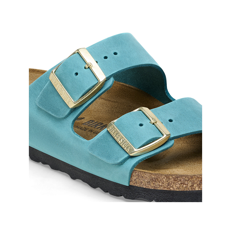 Birkenstock Arizona ženski natikač oljeno usnje v biscay bay barvi regular 1026590