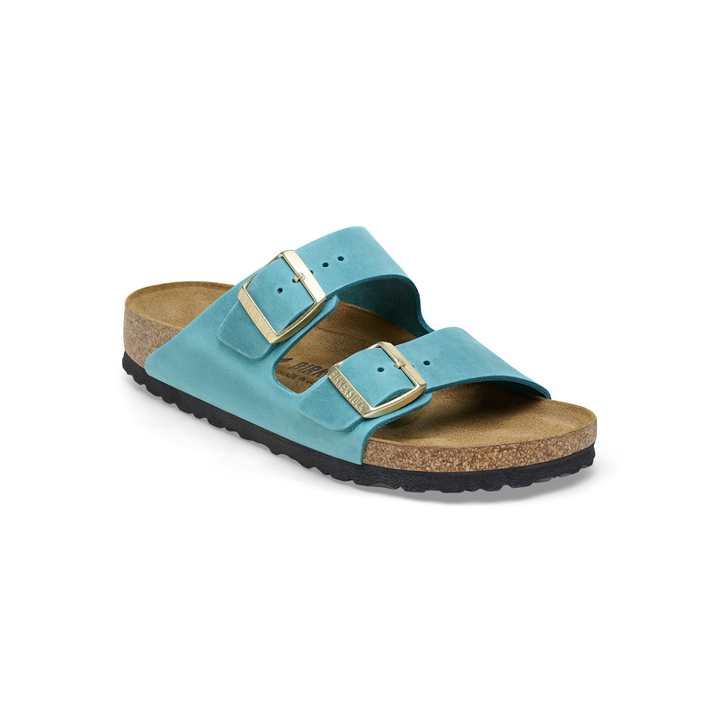 Birkenstock Arizona ženski natikač oljeno usnje v biscay bay barvi regular 1026590