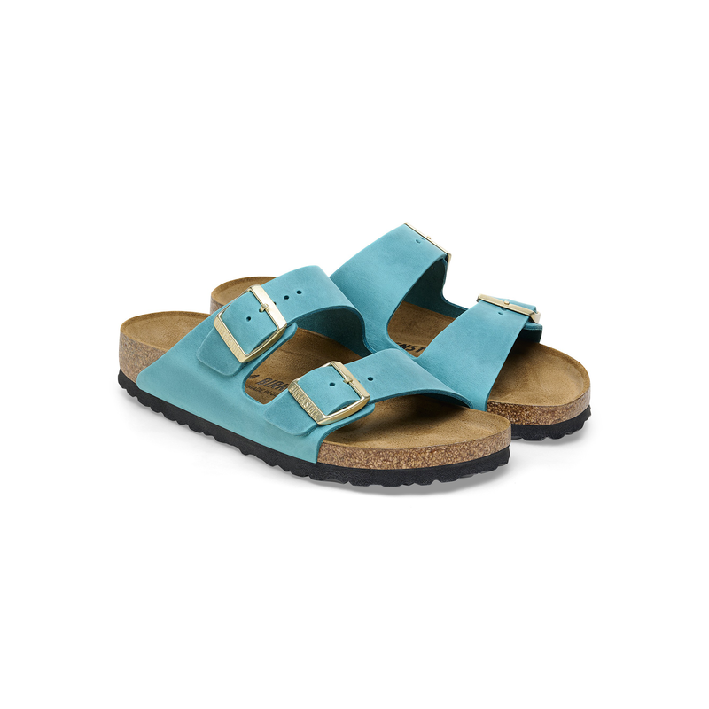 Birkenstock Arizona ženski natikač oljeno usnje v biscay bay barvi regular 1026590